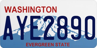 WA license plate AYE2890