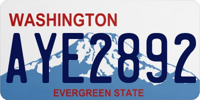 WA license plate AYE2892