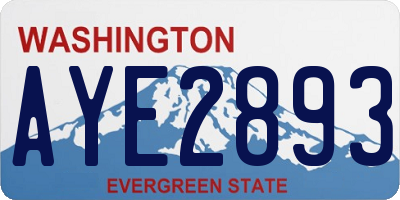 WA license plate AYE2893