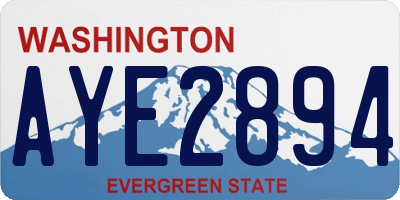 WA license plate AYE2894
