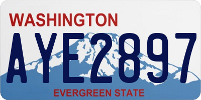 WA license plate AYE2897