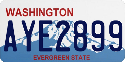WA license plate AYE2899