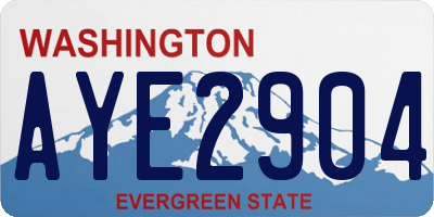 WA license plate AYE2904
