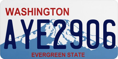 WA license plate AYE2906
