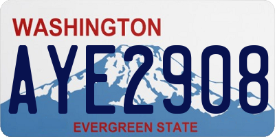 WA license plate AYE2908