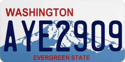 WA license plate AYE2909