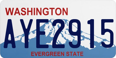 WA license plate AYE2915