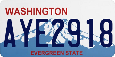 WA license plate AYE2918