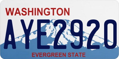 WA license plate AYE2920