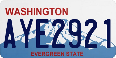 WA license plate AYE2921