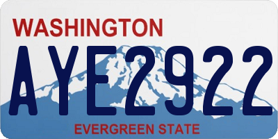 WA license plate AYE2922