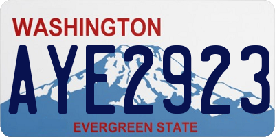 WA license plate AYE2923