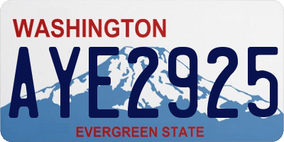 WA license plate AYE2925