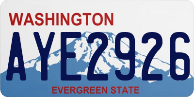 WA license plate AYE2926