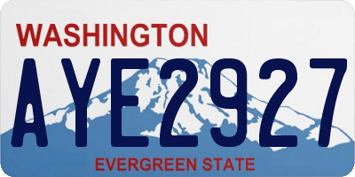 WA license plate AYE2927