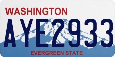 WA license plate AYE2933