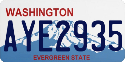 WA license plate AYE2935