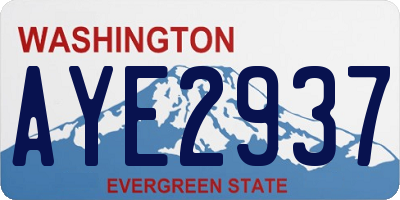 WA license plate AYE2937