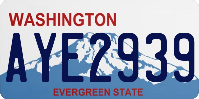 WA license plate AYE2939