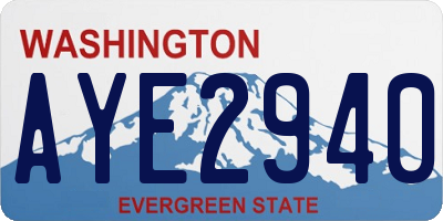 WA license plate AYE2940