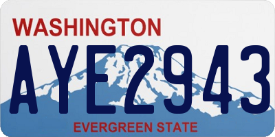 WA license plate AYE2943