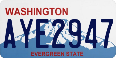 WA license plate AYE2947