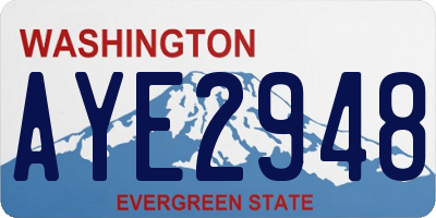 WA license plate AYE2948