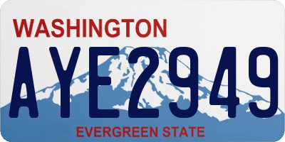 WA license plate AYE2949