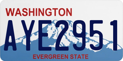 WA license plate AYE2951