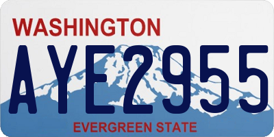WA license plate AYE2955