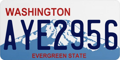 WA license plate AYE2956
