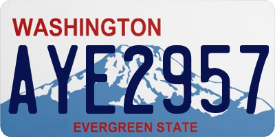 WA license plate AYE2957