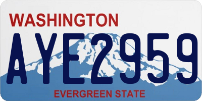 WA license plate AYE2959