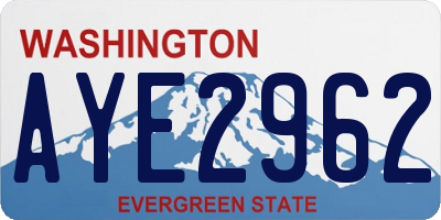 WA license plate AYE2962