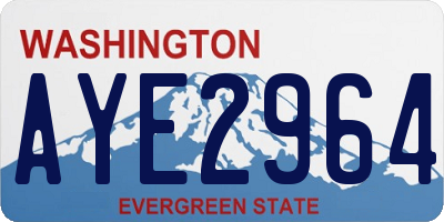 WA license plate AYE2964
