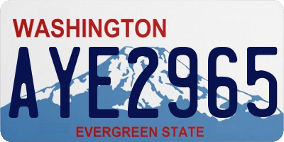 WA license plate AYE2965