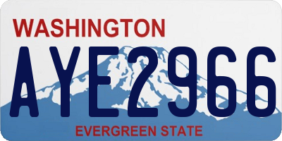 WA license plate AYE2966