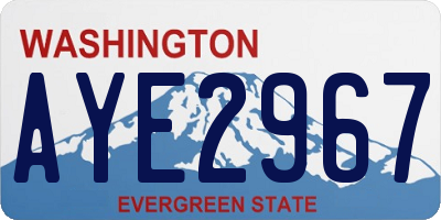 WA license plate AYE2967