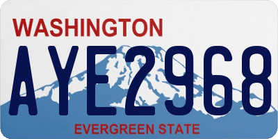WA license plate AYE2968