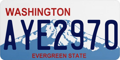 WA license plate AYE2970