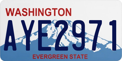 WA license plate AYE2971