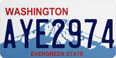 WA license plate AYE2974