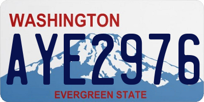 WA license plate AYE2976