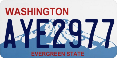 WA license plate AYE2977