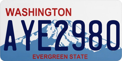 WA license plate AYE2980