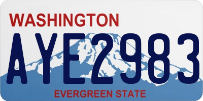 WA license plate AYE2983