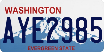WA license plate AYE2985