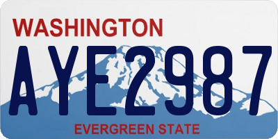WA license plate AYE2987