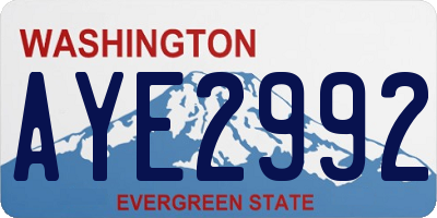 WA license plate AYE2992