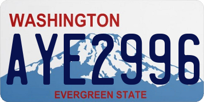 WA license plate AYE2996